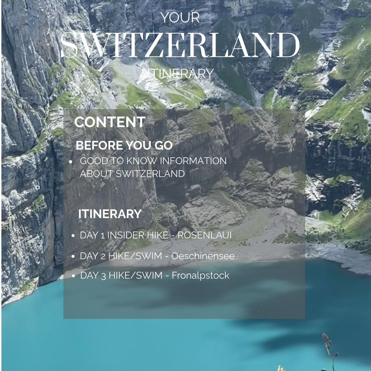 Switzerland Map & Itinerary Bundle + Best Value